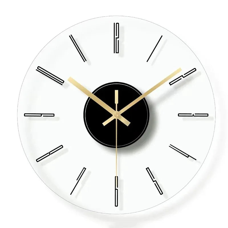 Nordic Glass Wall Clock – Silent Quartz 30cm Transparent Modern Wall Clock Axl green 12 inch