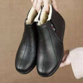 Women's Plush-Lined Wedge Ankle Boots – Warm Winter Slip-On Women's Ankle Boots Axl Black 41