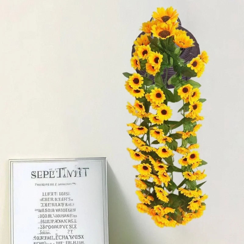 Sunflower Vine Rattan Hanging Artificial Flower | Wall & Wedding Artificial Hanging Flower Axl