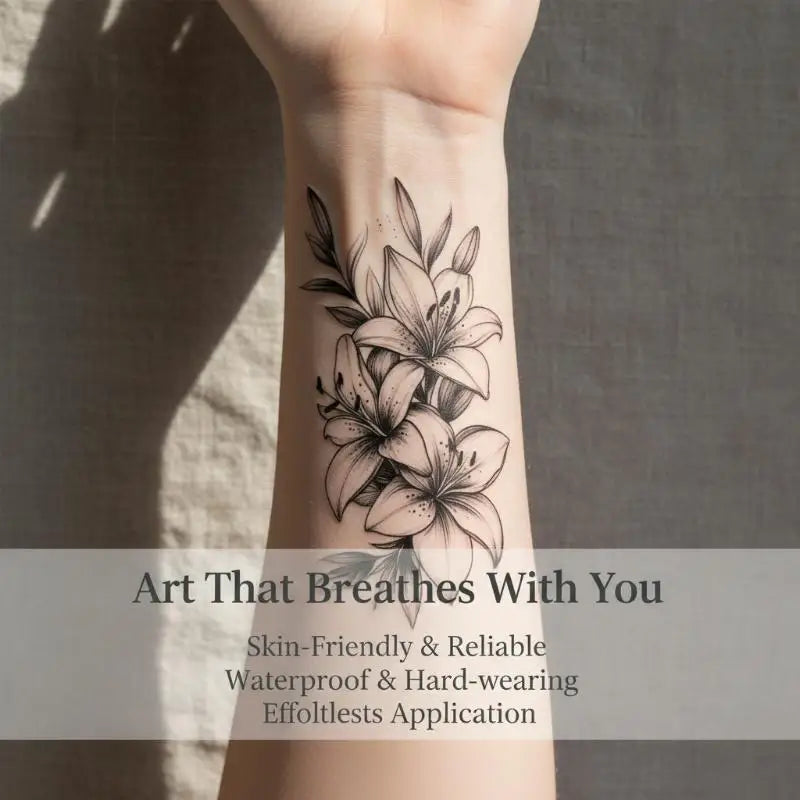 Flower Temporary Tattoo Sticker – Waterproof, Lasts 15 Days Temporary Tattoo Sticker Axl