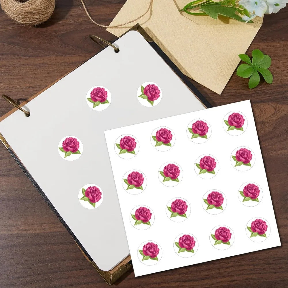 128 PCS Rose Stickers – Waterproof Self-Adhesive Decals 8 Sheets Decorative Stickers Axl