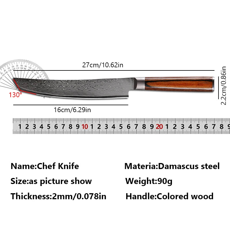 Damascus Steel Chef Knife | Kiritsuke Slicing & Boning Knife Damascus Chef Knife Axl
