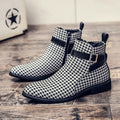 Men's Chelsea Ankle Boots – British Style Zip-Up Dress Boots Chelsea Ankle Boots Axl White Black 48