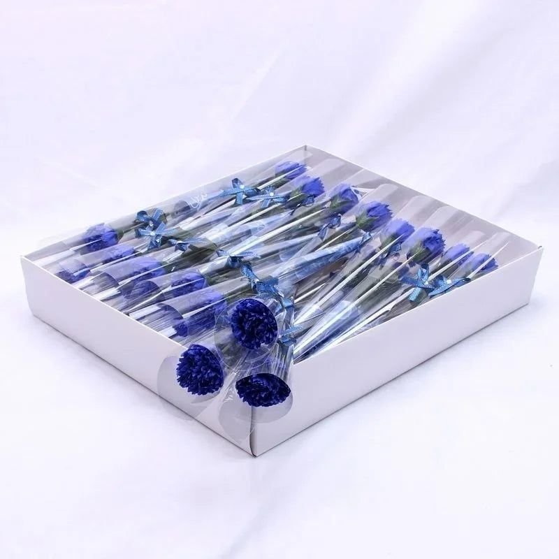 8-Pack Carnation Soap Flowers – Gift Bouquet for Any Occasion Artificial Soap Flowers Axl royalblue