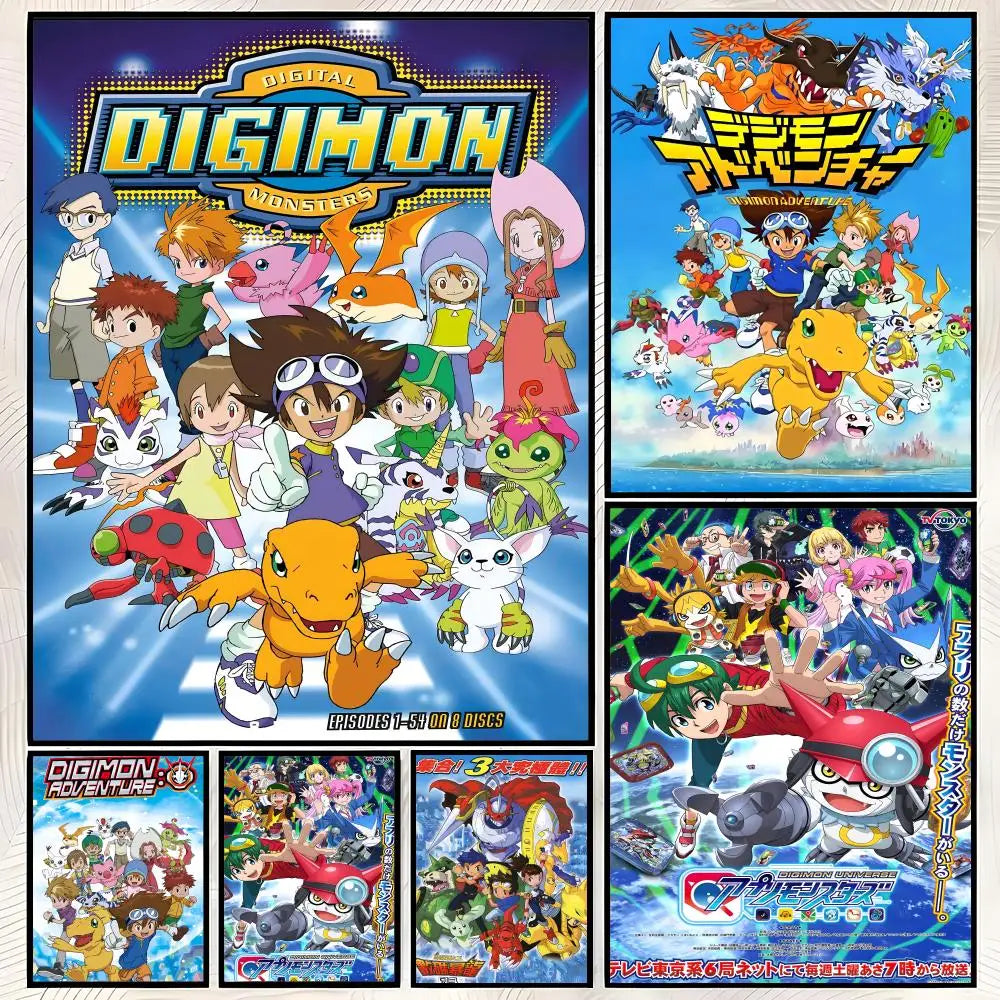 Anime Digimon Self-Stick HD Wall Art Poster – Waterproof Decor Wall Art Poster Axl