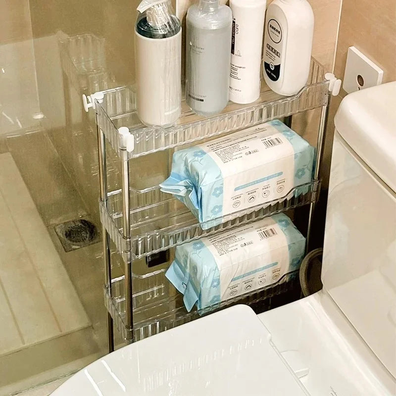 Acrylic Rolling Storage Trolley – Slim Space-Saving Organizer Rolling Storage Trolley Axl