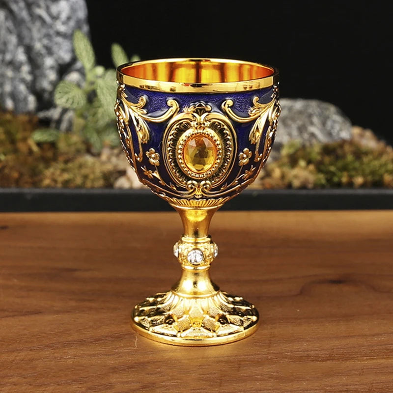 Embossed Metal Chalice Goblet – Vintage Wine & Bar Cup Metal Chalice Goblet Axl A3