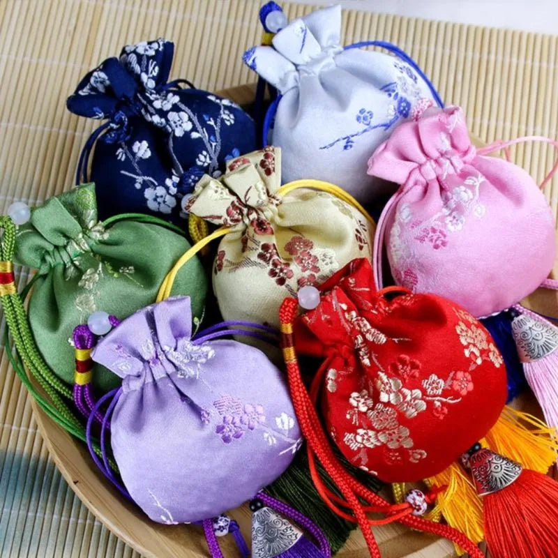 Vintage Brocade Sachet Bag – Hanfu Tassel Car Hang & Storage Decorative Sachet Pouch Axl