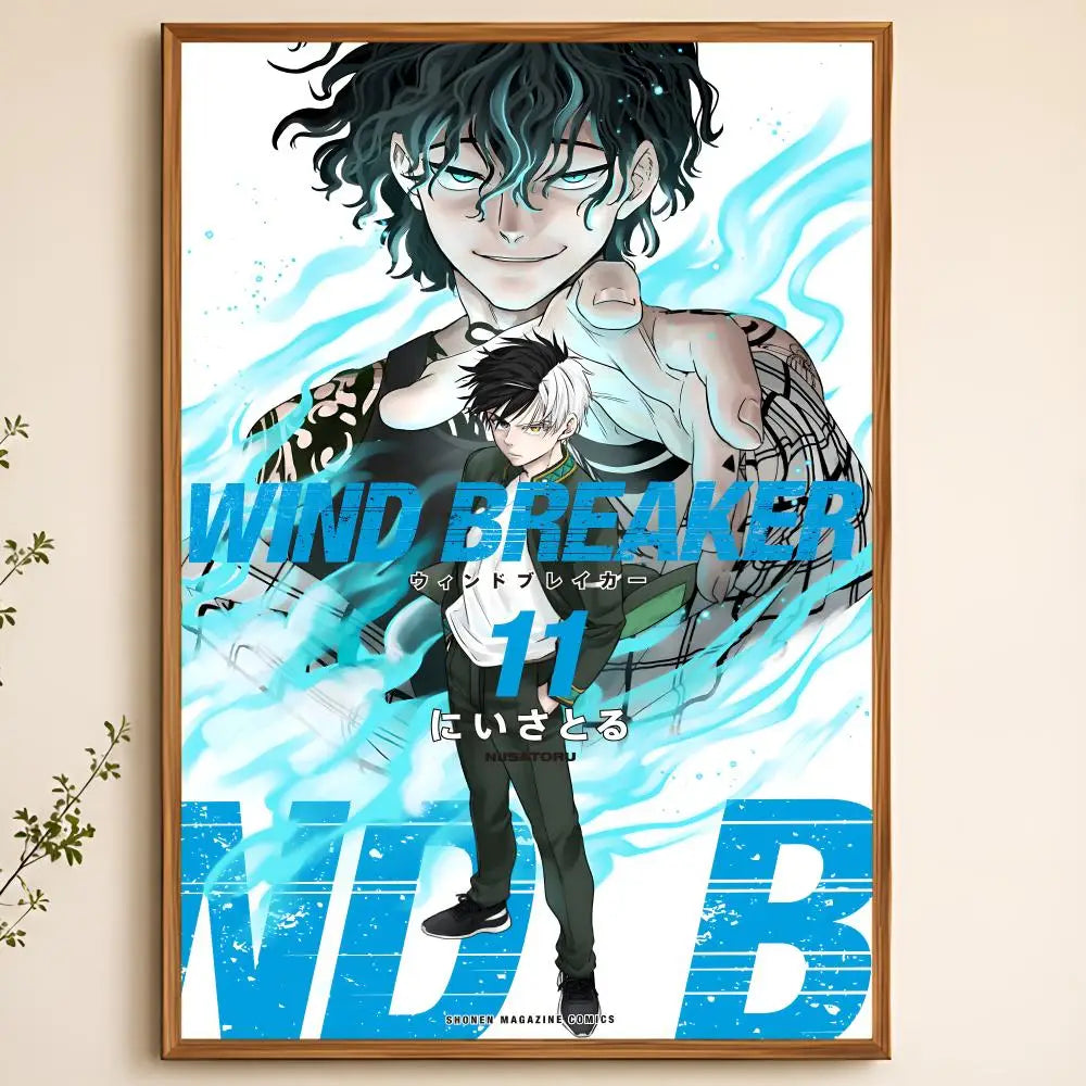 Wind Breaker Anime Poster – Waterproof Self-Adhesive Wall Art Anime Wall Poster Axl White06 60X90cmNoframe
