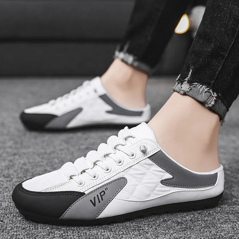 Men's Slip-On Half Slippers – Flat Sole Casual Mule Shoes Casual Slip-On Slippers Axl