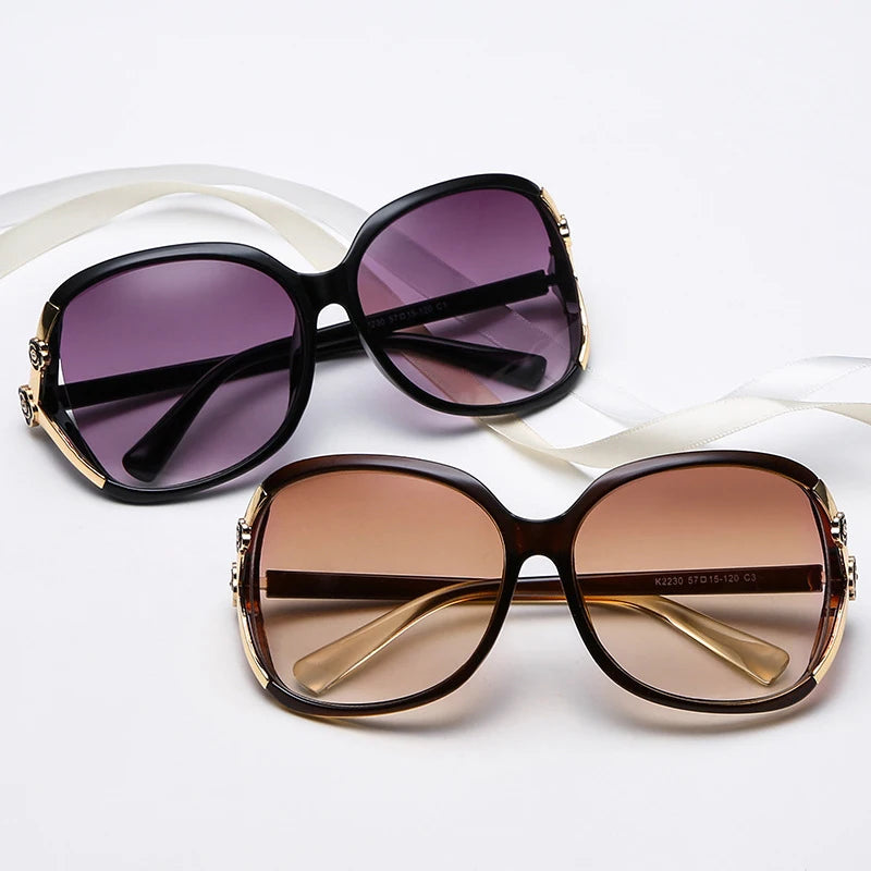 Women's Large Frame Camellia Fashion Sunglasses | Anti-Glare Fashion Sunglasses Axl