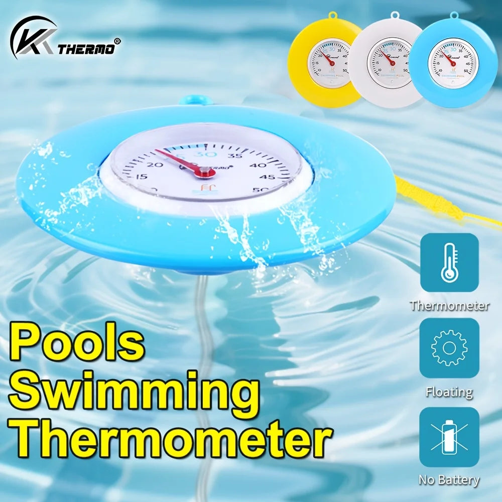 Floating Pool Thermometer – Battery-Free Dial, 10–50°C Pool Thermometer Axl