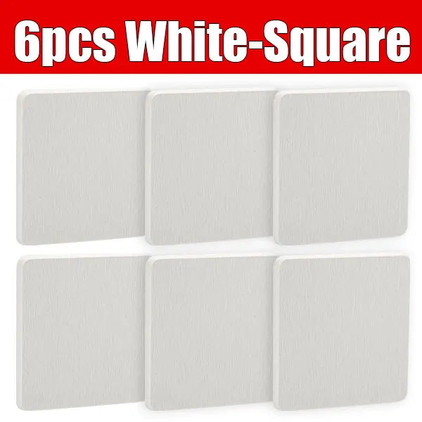 Diatomaceous Earth Coasters 4-Inch | Water Absorbing Stone Mats Diatomite Coaster Set Axl 6pcs White-Square