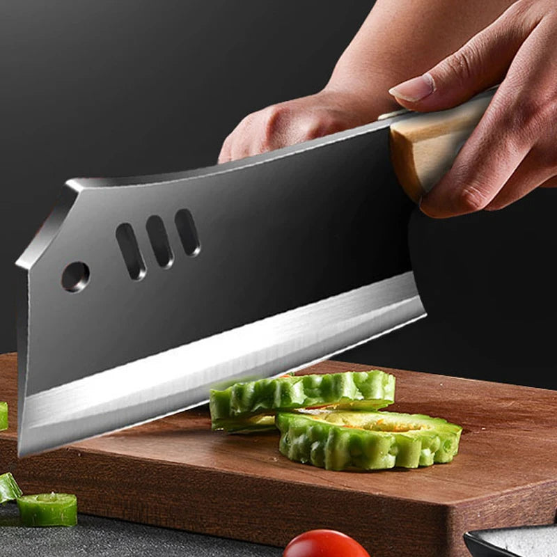 Dual-Purpose Cleaver – High Carbon Steel Kitchen Chopping Knife Kitchen Cleaver Knife Axl