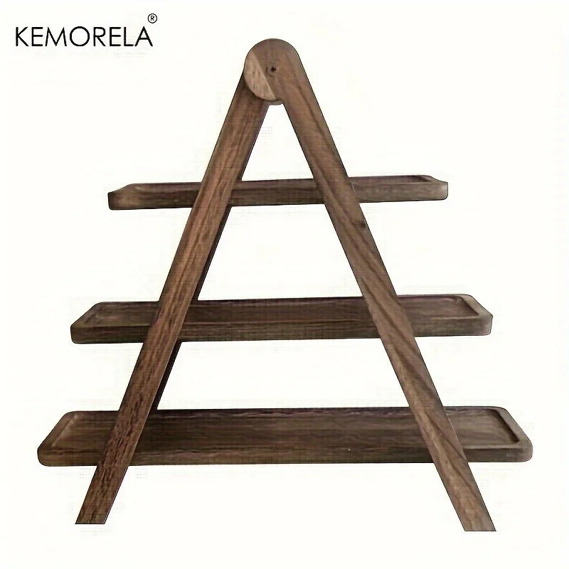 3-Tier Wooden Serving Tray | Rectangle Cupcake Stand & Platter Tiered Serving Tray Axl 1PCS