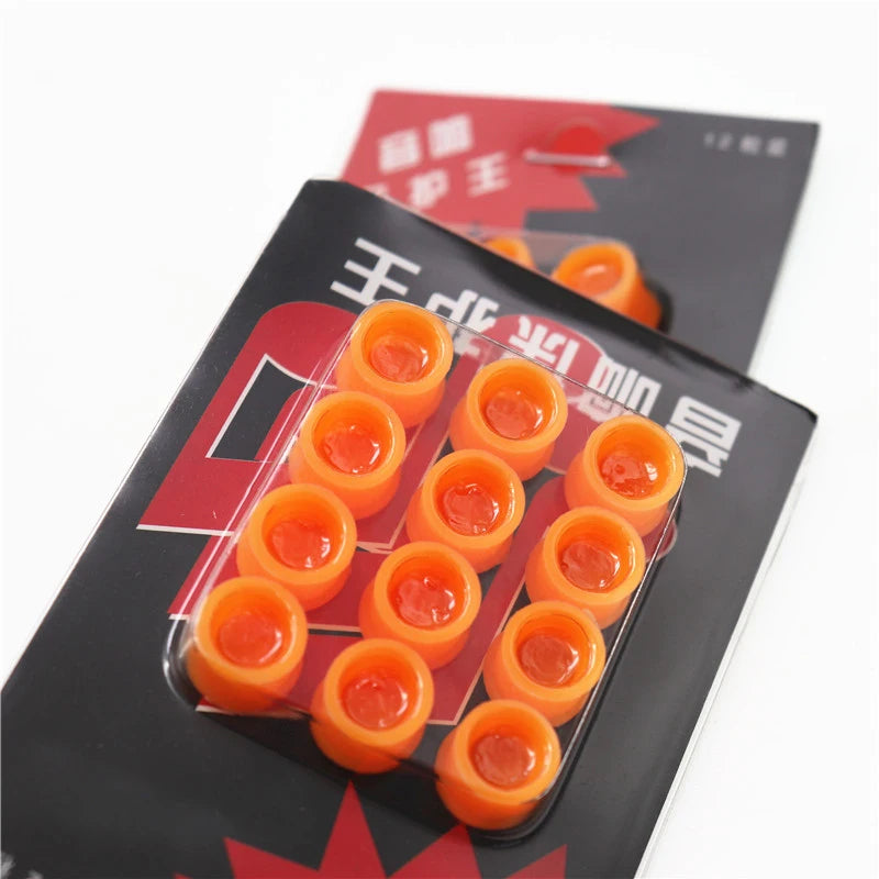12-Pack Universal Audio Jack Dust Cap Covers | Orange Plastic Audio Connector Dust Cap Axl