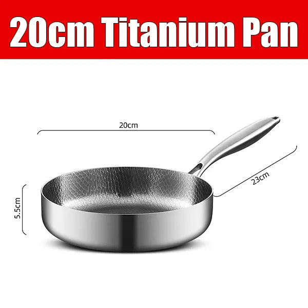 PGY Titanium Hammered Frying Pan 20/24/28cm All Cooktop Titanium Frying Pan Axl 20cm Titanium Pan