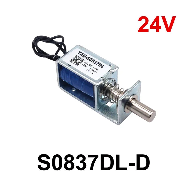 DC 6V/12V/24V Electromagnet Cabinet Door Lock – 10mm Stroke Electric Solenoid Lock Axl S0837DL D 24V 15N