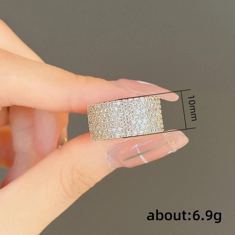 Huitan CZ Paved Silver Wedding Band Ring – Cubic Zirconia Wedding Band Ring Axl