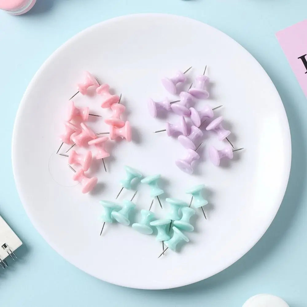 Macaron Color Pushpins – Pastel Plastic Thumb Tacks for Boards Decorative Pushpins Axl