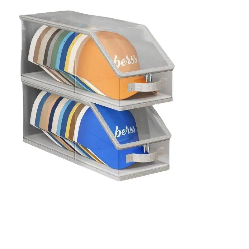 Clear Hat Storage Box – Holds 12 Baseball Caps, Stackable Hat Storage Organizer Axl