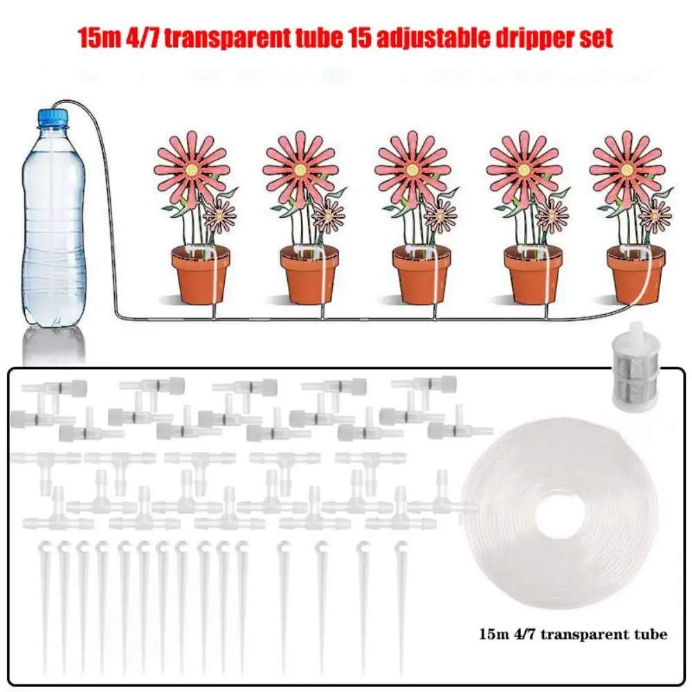 Adjustable Garden Drip Irrigation Kit 10/20/30M | Plant Watering Drip Irrigation Kit Axl 15 m 15 regulator