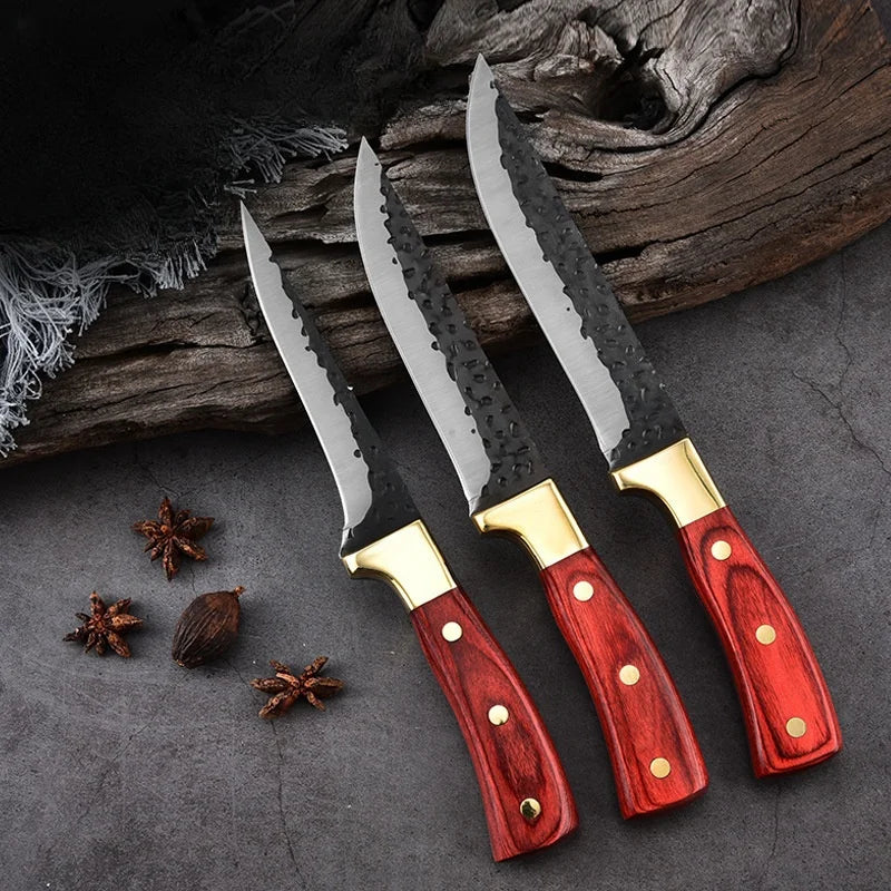 3-Piece Forged Stainless Steel Kitchen Knife Set | Chef & Boning Kitchen Knife Set Axl