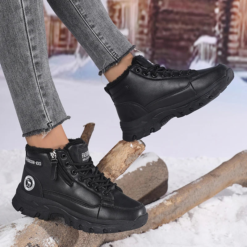 Women's Winter Plush Platform Snow Boots | Waterproof Non-Slip Women's Snow Boots Axl