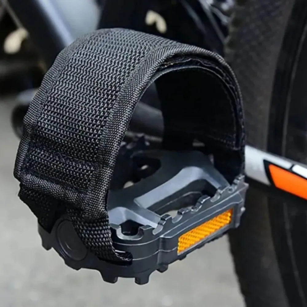 2-Pack Nylon Bike Pedal Straps – Adjustable Toe Clip Bands Bike Pedal Straps Axl