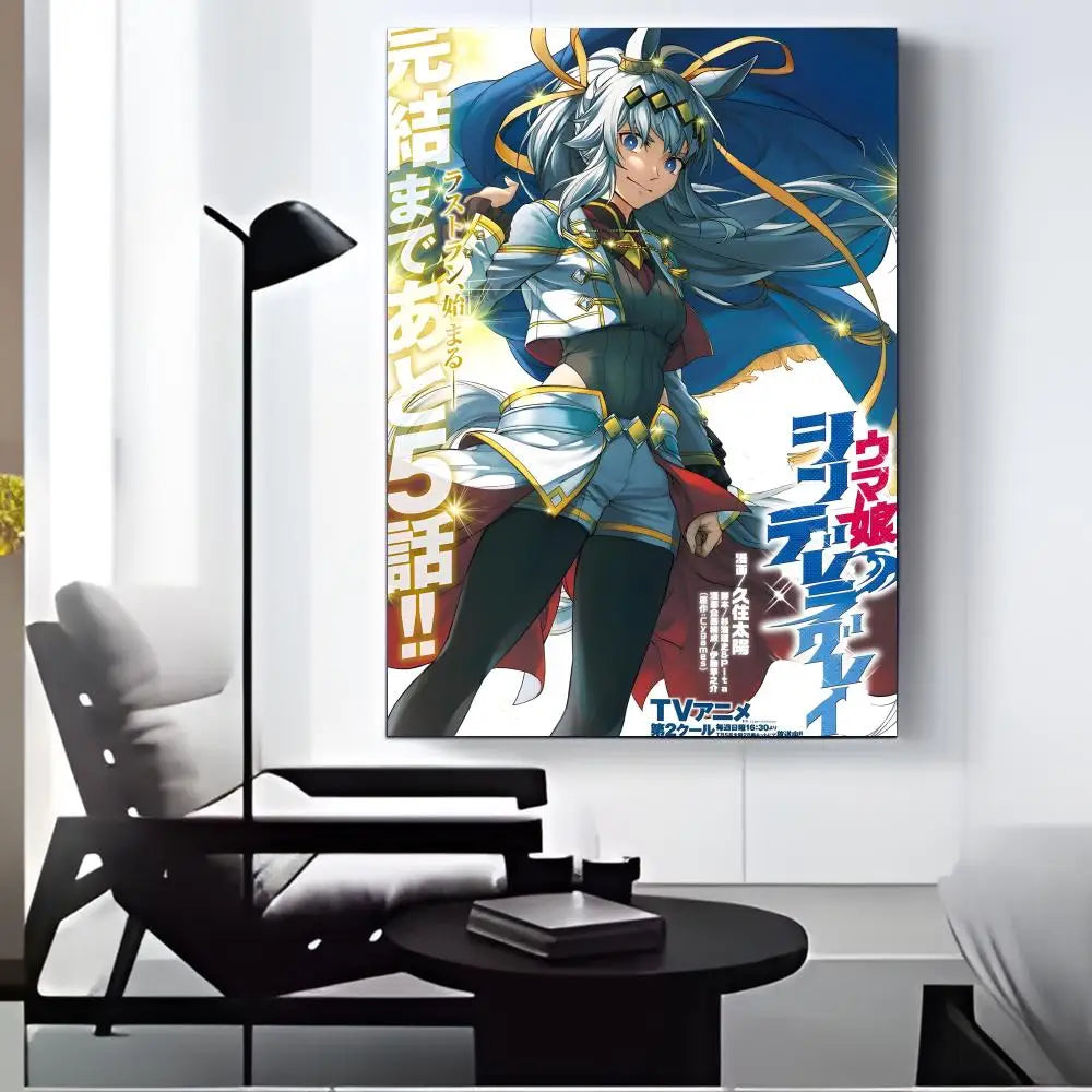 Pretty Derby Anime HD Canvas Wall Art Poster | Home Decor Canvas Wall Poster Axl Black14 40X50cmFrameless