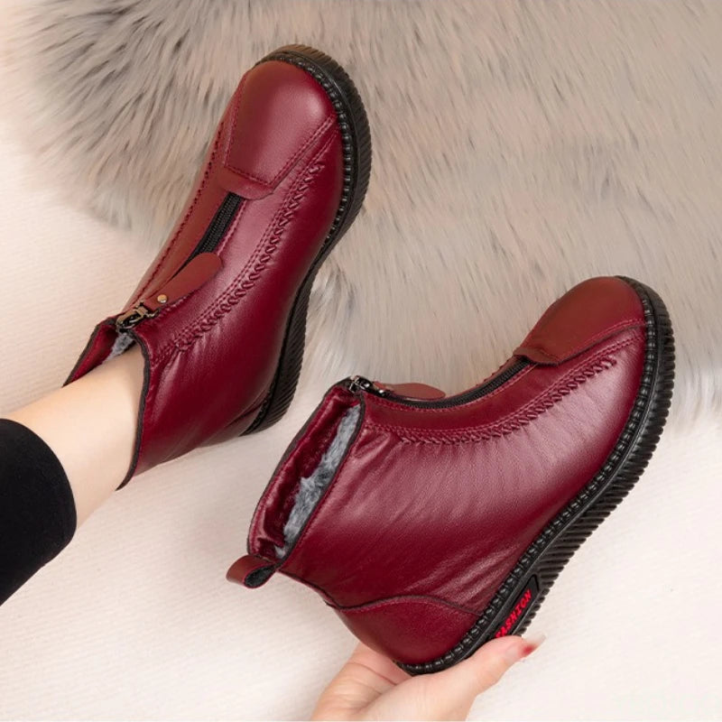 Women's Winter Cotton Ankle Boots – Non-Slip Zip-Up Shoes Women's Ankle Boots Axl