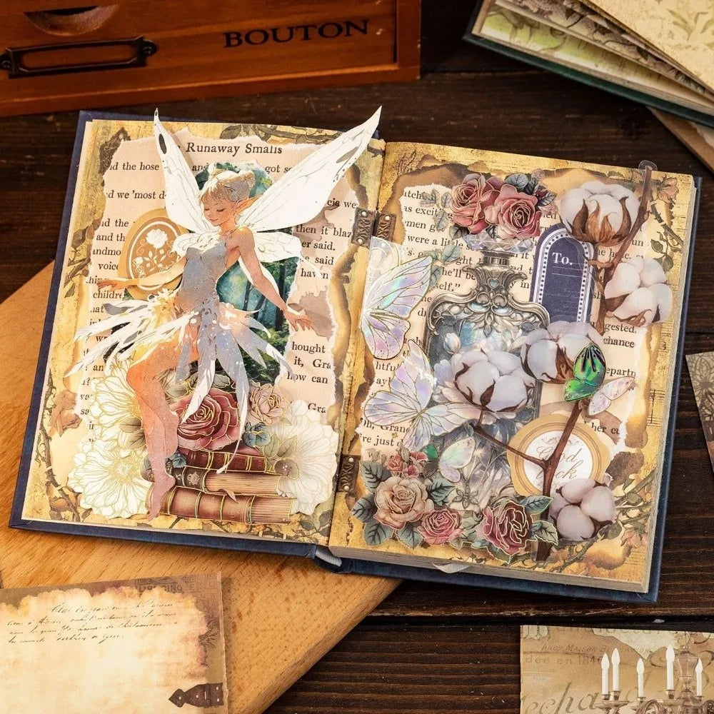 Vintage Hardcover Notebook 192 Pages Flower Butterfly Foil Journal Hardcover Notebook Axl