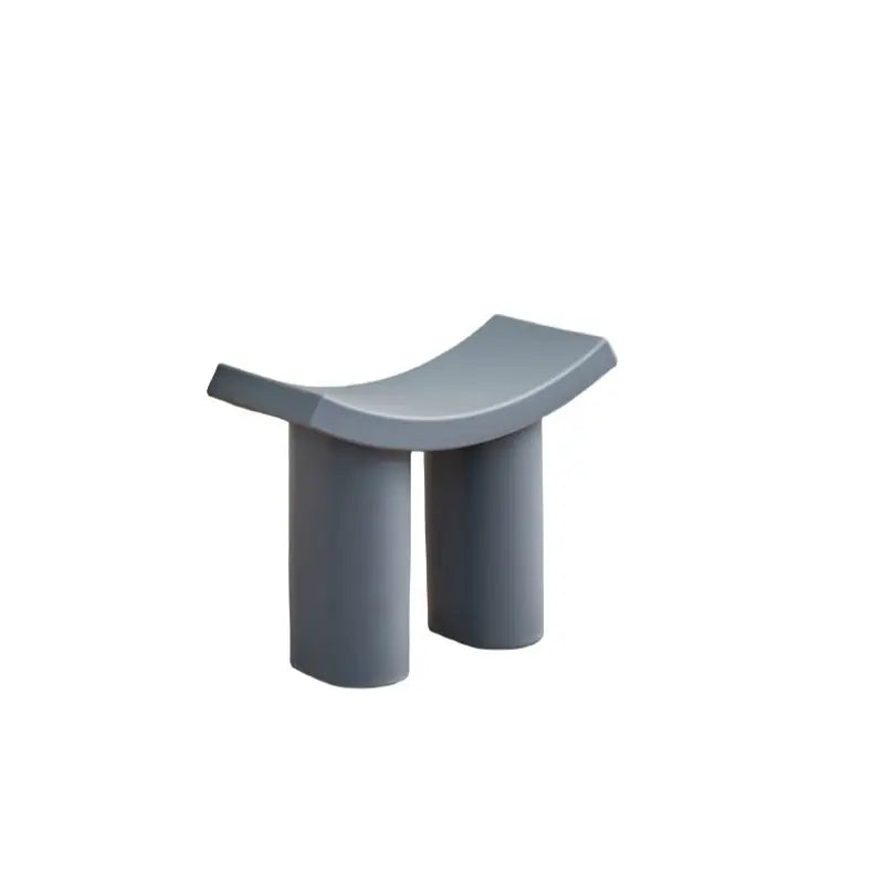 Nordic Minimalist Plastic Low Stool – Modern Home Entry Seat Home Accent Stool Axl gray-blue