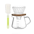 Pour Over Coffee Maker Set – Borosilicate Glass Dripper & Carafe Pour Over Coffee Set Axl 600ml