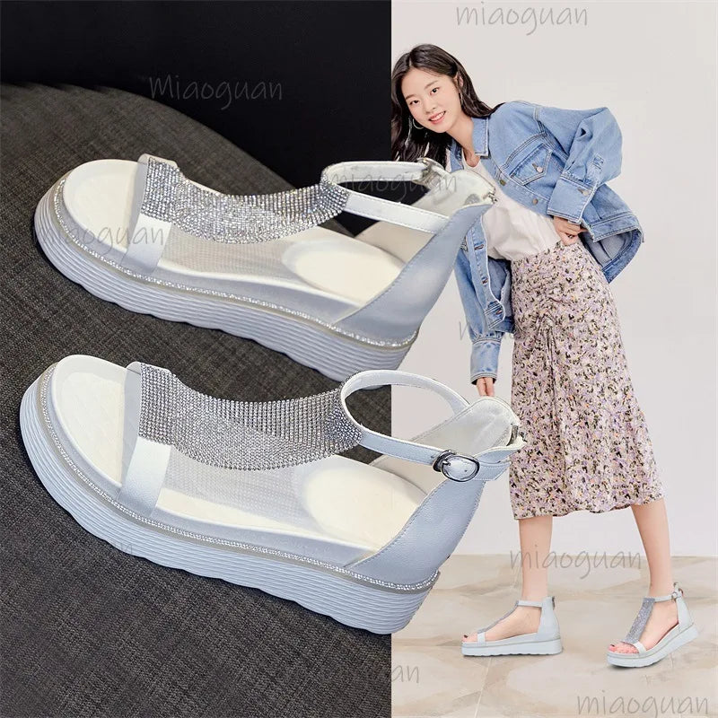 Women's Rhinestone T-Strap High Heel Gladiator Sandals High Heel Sandals Axl