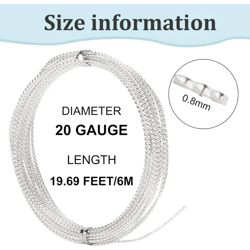 20 Gauge Silver Brass Twist Wire – 20ft Jewelry Beading Craft Jewelry Craft Wire Axl