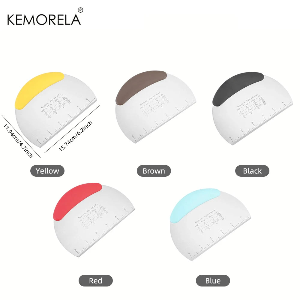 KEMORELA Stainless Steel Half Round Dough Scraper Pastry Dough Scraper Axl