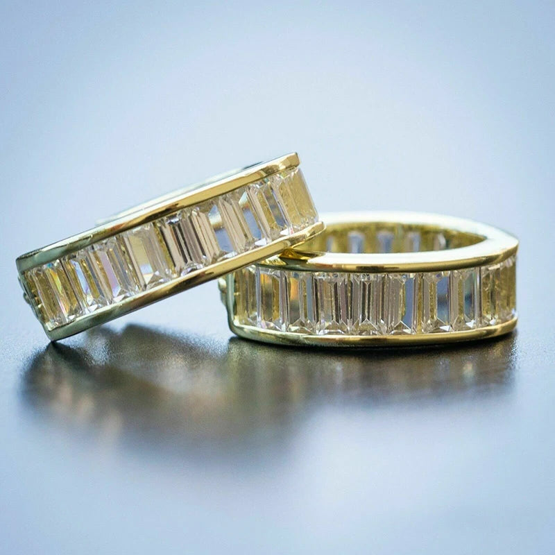 Huitan CZ Hoop Earrings – Silver & Gold Unisex Circle Hoops Hoop Earrings Axl