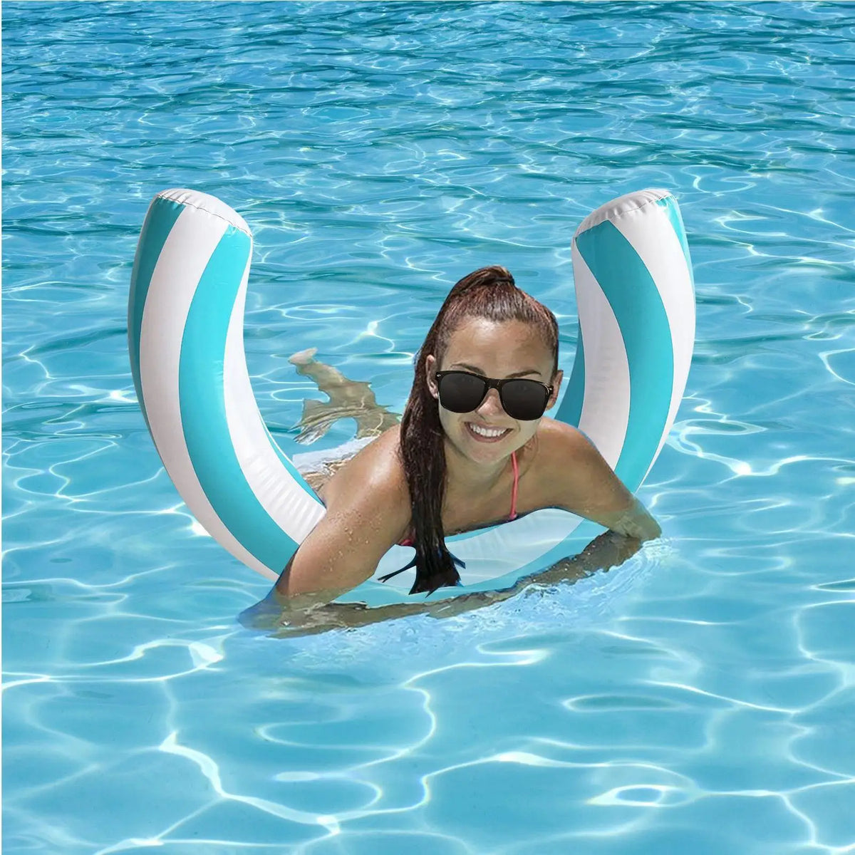 U-Shaped Inflatable Pool Float – Striped Arch Noodle Ring Inflatable Pool Float Axl
