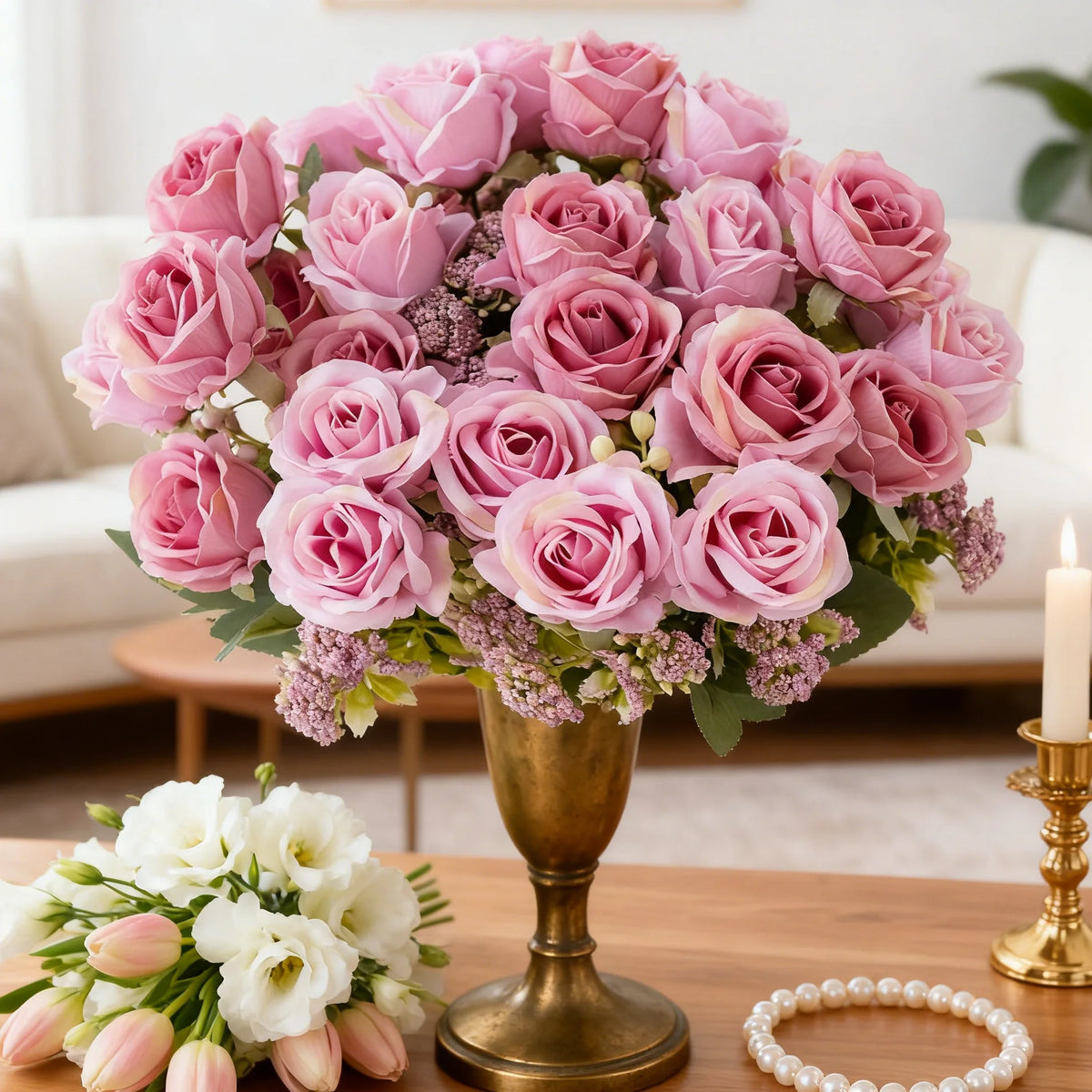 Silk Rose Artificial Flowers for Wedding, Home & Bouquet Decor Artificial Silk Flowers Axl