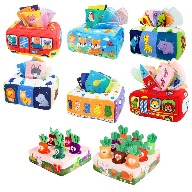 Baby Carrot Harvest Montessori Toy | Toddler Tissue Box Game Montessori Toddler Toy Axl