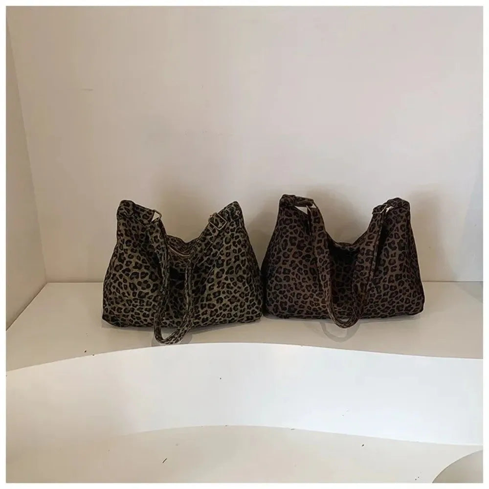 Women's Leopard Print Canvas Crossbody Shoulder Bag – Large Canvas Crossbody Bag Axl
