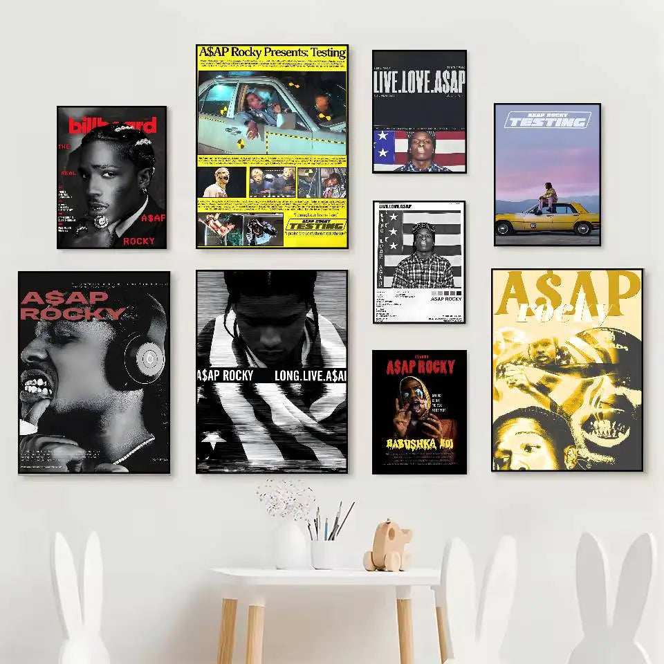 ASAP Rocky Rap Poster – HD Self-Adhesive Waterproof Wall Art Music Wall Poster Axl