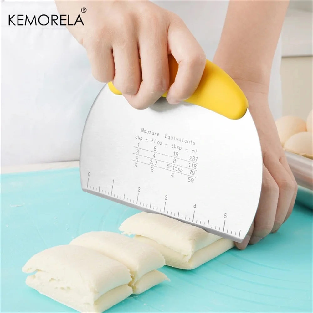 KEMORELA Stainless Steel Half Round Dough Scraper Pastry Dough Scraper Axl