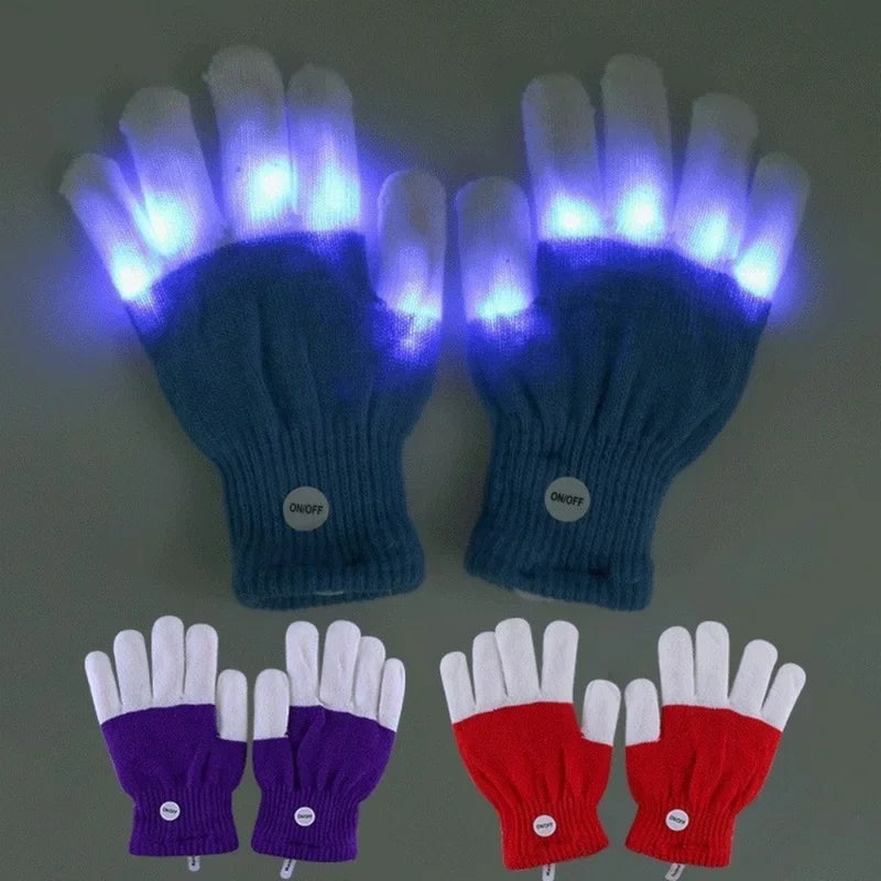 LED Glowing Gloves – Light-Up Fingertip Flash Party Gloves LED Party Gloves Axl