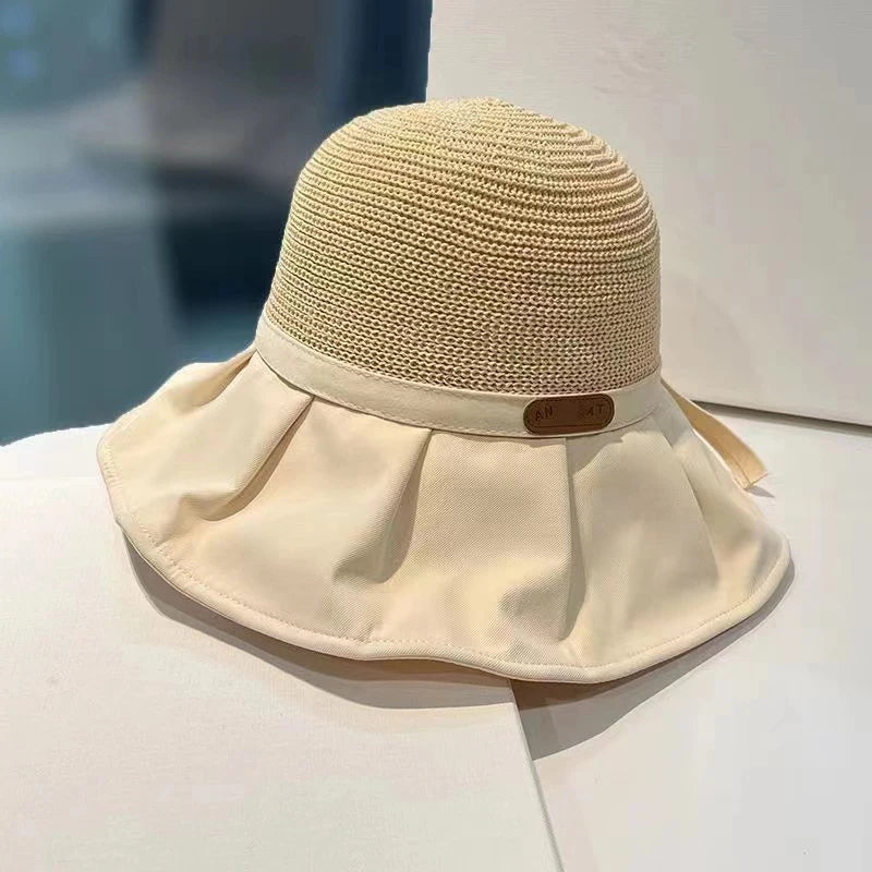 Women's Wide Brim Bucket Hat – UV Protection Beach Sun Cap Women's Sun Hat Axl Beige