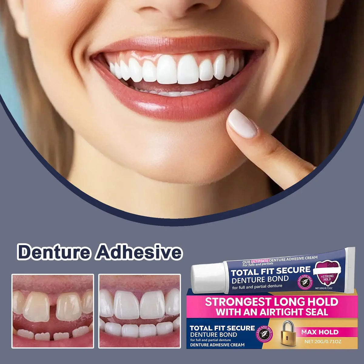 Denture Adhesive Cream – Long-Hold Secure Fit for Partials Denture Adhesive Cream Axl Default Title