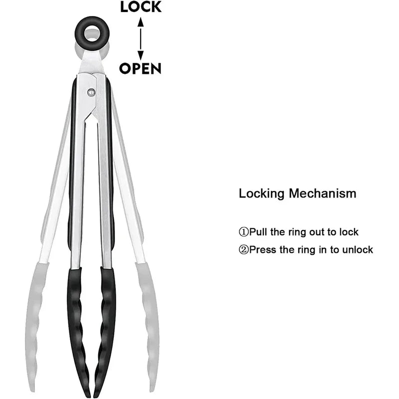 Silicone Kitchen Tongs – Non-Stick BBQ, Salad & Pasta Tongs Silicone Kitchen Tongs Axl