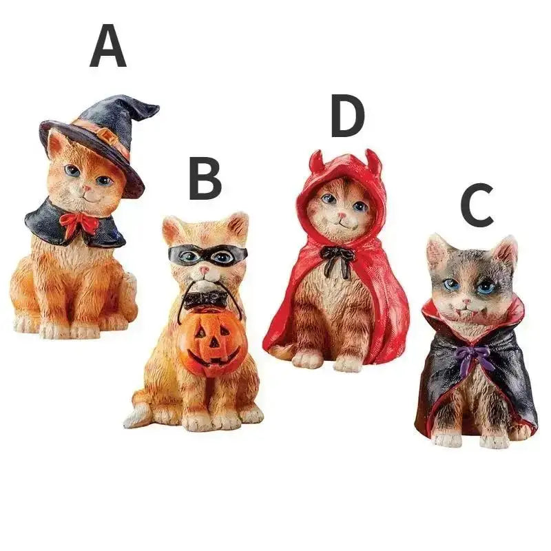 Halloween Black Cat Resin Statue – Desk & Tabletop Décor Resin Desk Figurine Axl