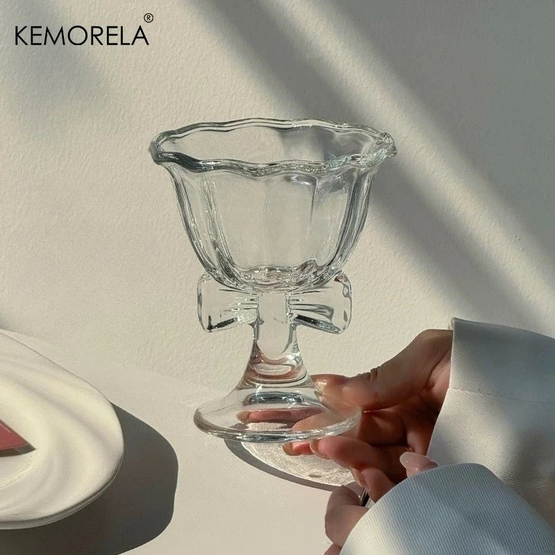 Bowknot Champagne Flute | Cocktail & Dessert Glass for Parties Champagne Flute Glass Axl Transparent 220ML